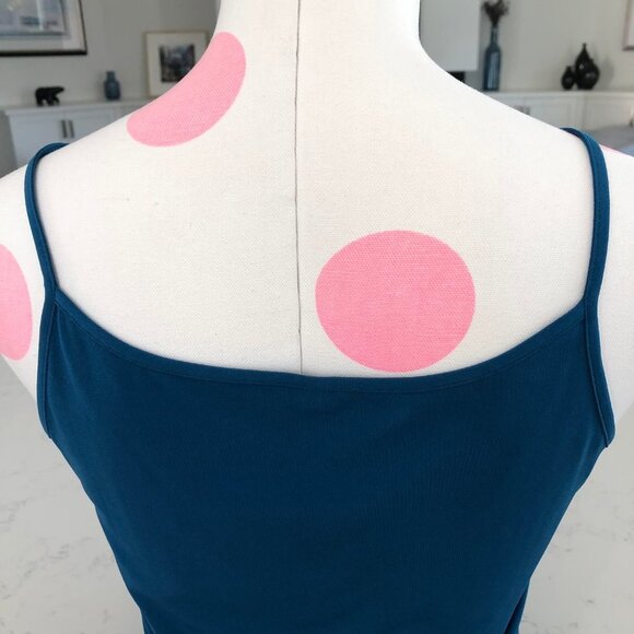 Bodycon Slip Midi Dress w Spaghetti Straps Teal Blue Sz 8 - no brand/fabric tag - Picture 8 of 11